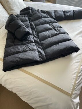 Eileen Fisher Black Classic Quilted Puffer Coat
